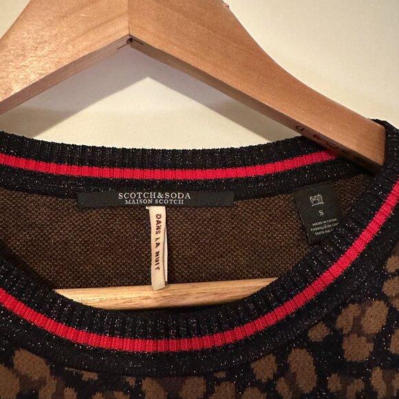 Scotch & Soda Leopard Print Sweater, Women's size Small - Shimmers! (Like new!) - Picture 3 of 6